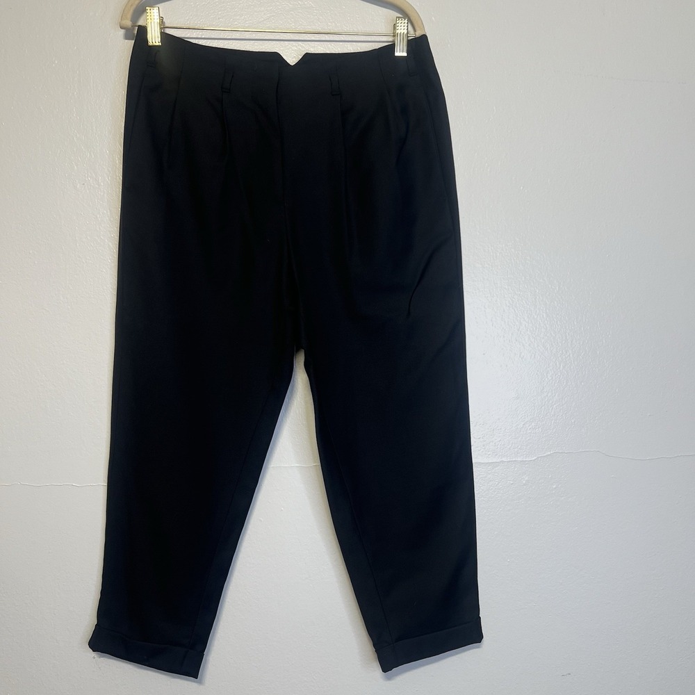 All Saints Pants Kovach Trouser‎ Black Size 4 Tapered Wool Lined Cropped